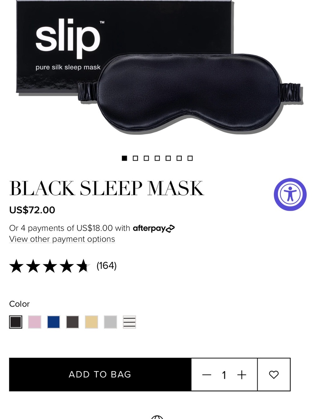 slip Black Pure Silk Sleep Mask